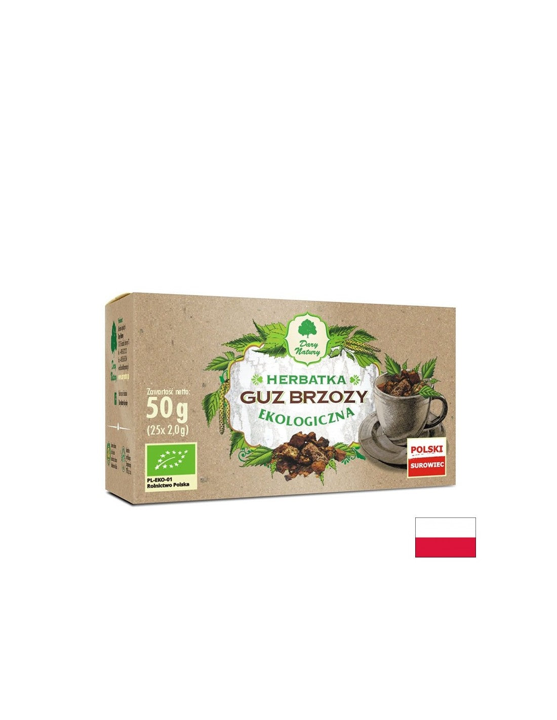 Chaga mushroom and birch powder mushroom - Bio, 25 filter bags
