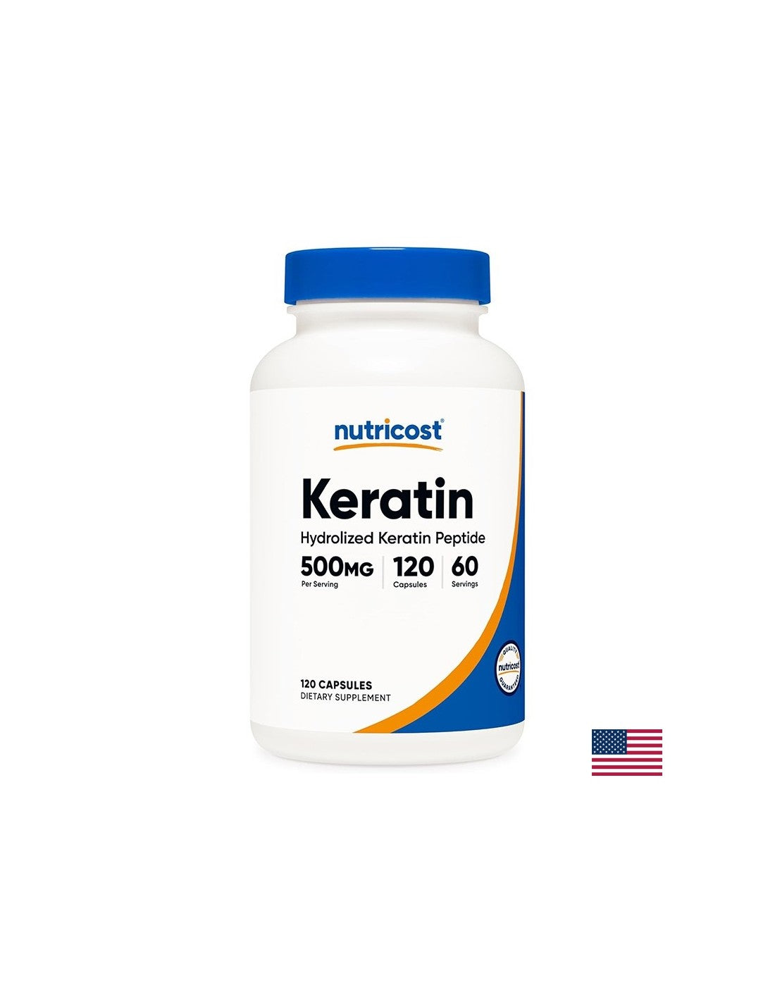 Hair, skin, nails - Keratin (hydrolyzed keratin peptides), 250 mg x 120 capsules