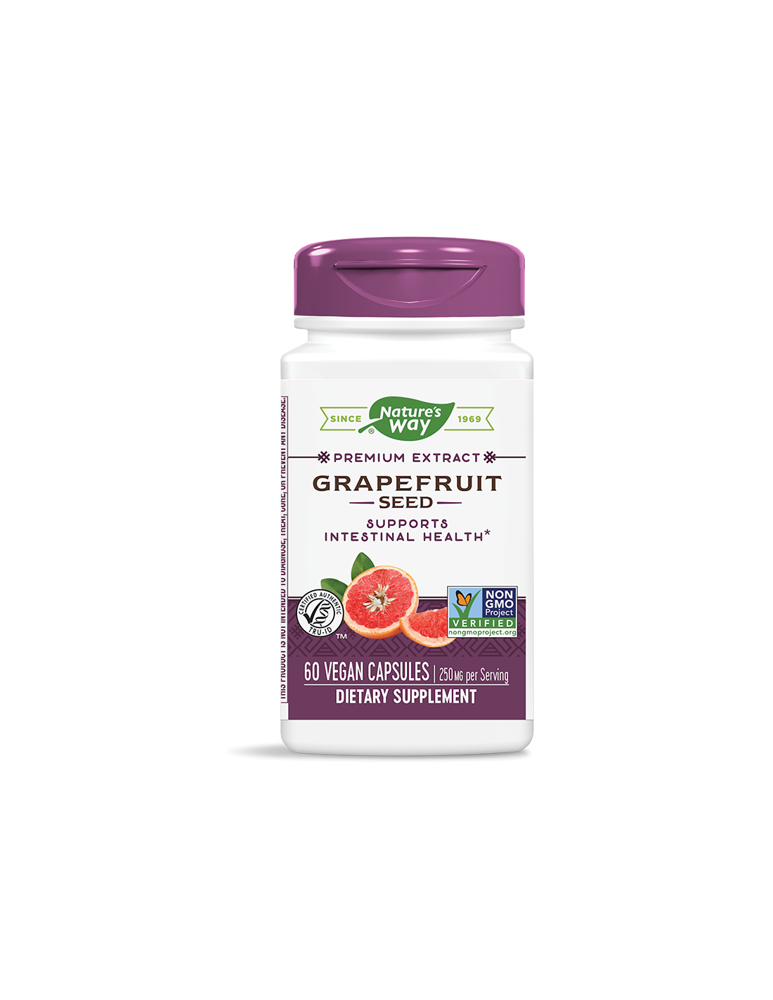 Grapefruit - Premium Extract - Immune Support and Stomach Comfort, 250 mg, 60 Capsules