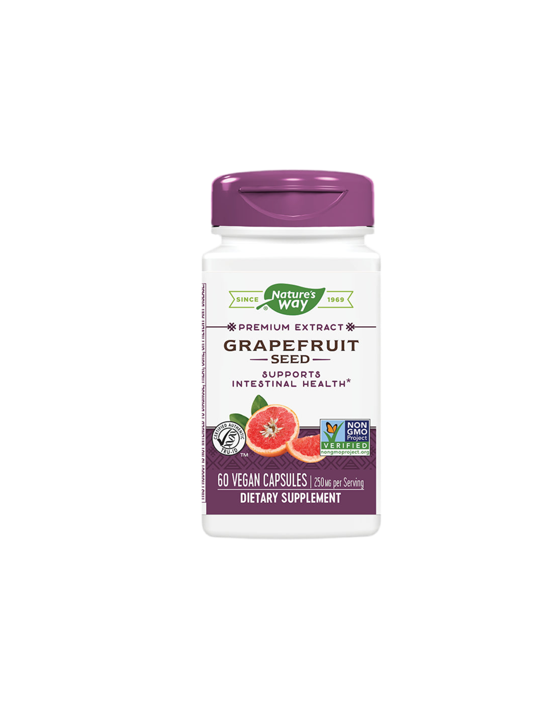 Grapefruit - Premium Extract - Immune Support and Stomach Comfort, 250 mg, 60 Capsules