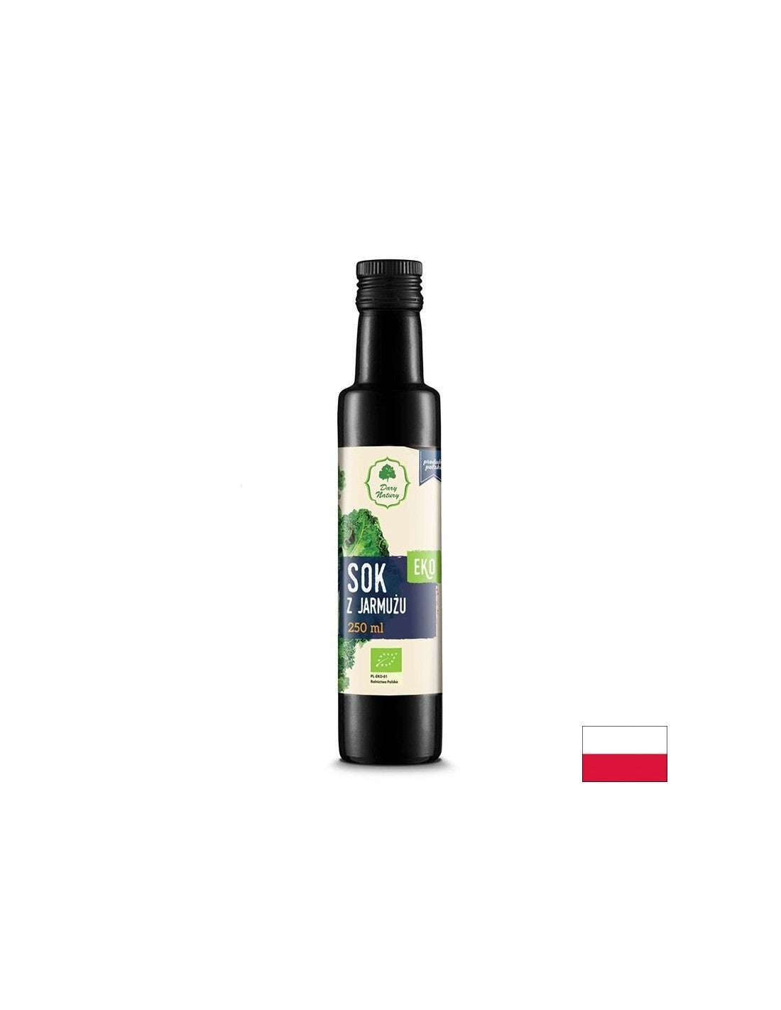Organiczny sok z jarmużu - serce i zdrowie metaboliczne - dodać do napojów, 250 ml