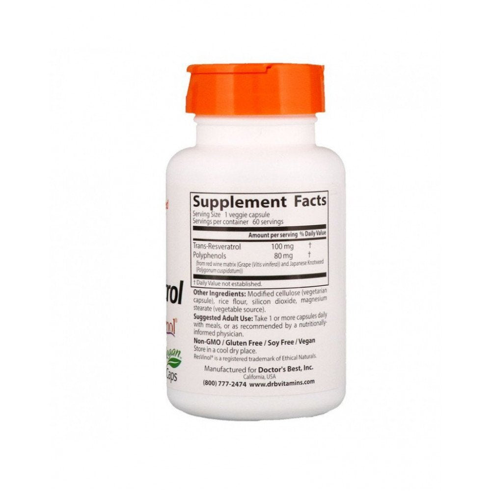 Trans-reseratrol 100 mg | con resvinol -25 - 60 cápsulas