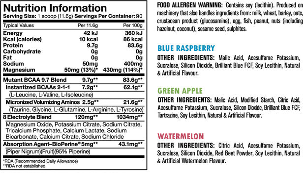 BCAA 9.7 / 90 Servs. - 1.044 kg