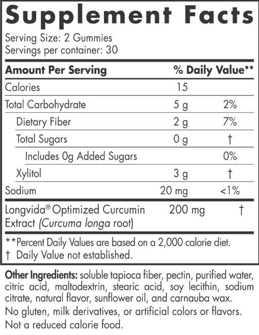 Curcumin Gummies 200 mg - 60 jelly candy