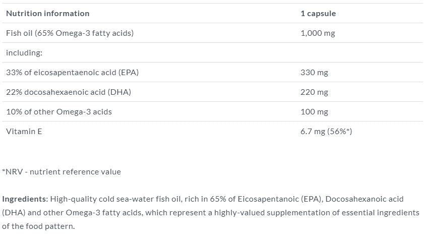 Gold Omega 3 65%  60 Caps. OLIMP - Feel You