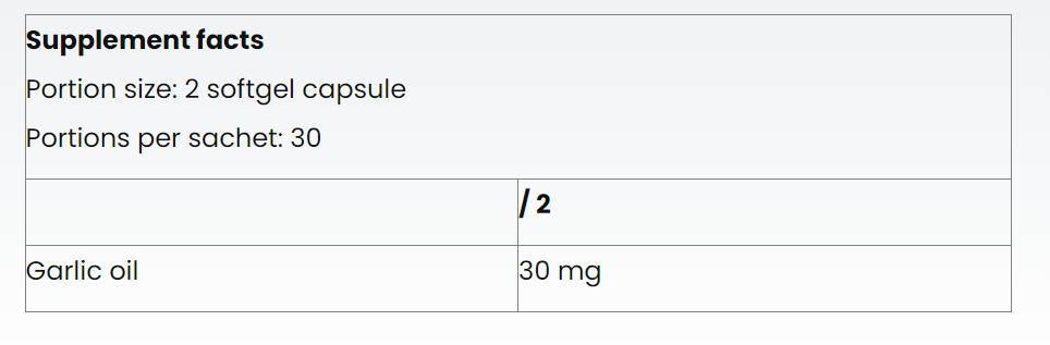 Česnovo olje 30 mg - 60 kapsul