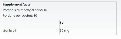 Fokhagymaolaj 30 mg - 60 kapszula