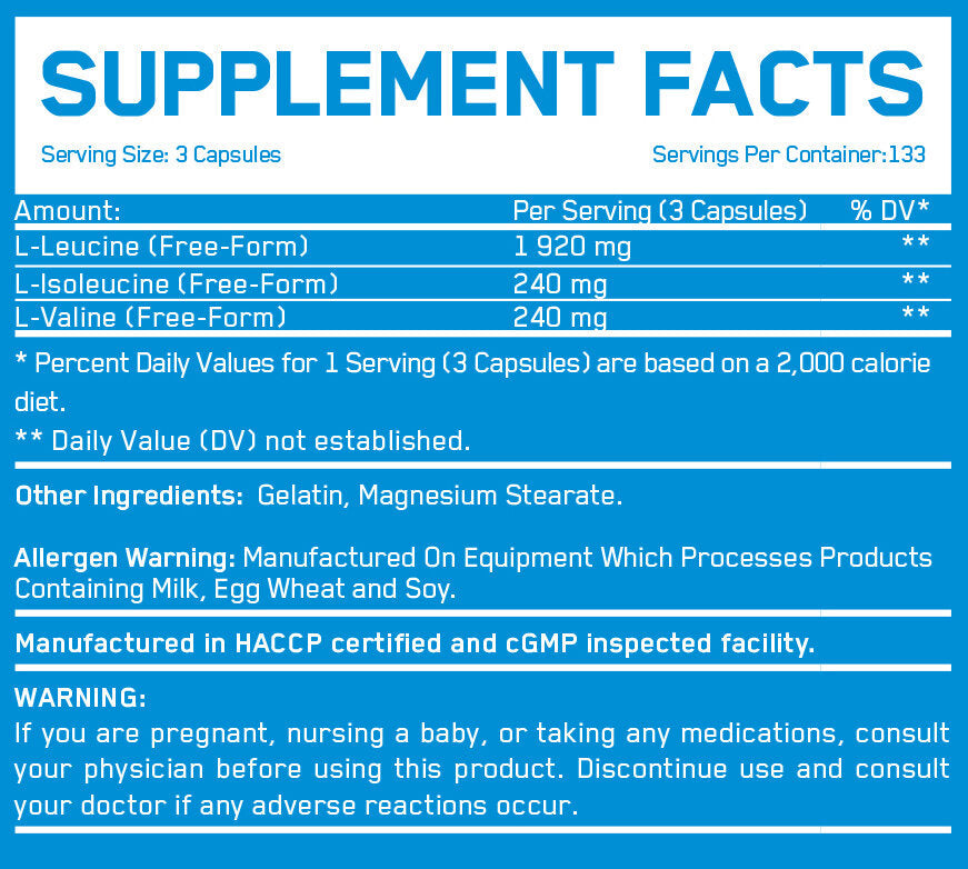 BCAA 8:1:1 800mg / 400 Caps. - Feel You