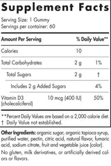 Vitaminas D3 Gummies vaikai 400 IU - 120 Jelly Candy