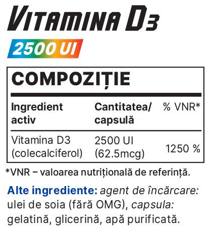 Vitamin D3 2500 IU 30 Гел капсули - Feel You