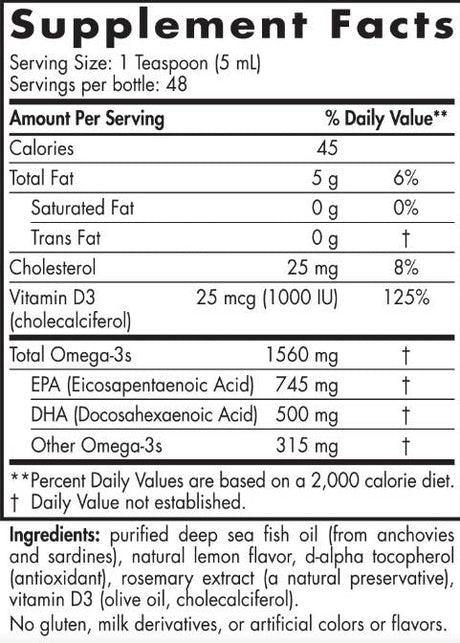 Omega-3D Liquid 1560 mg - 237 мл - Feel You