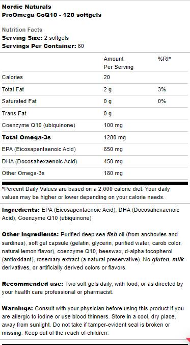 Proomega Coq10 - 120 κάψουλες πηκτής