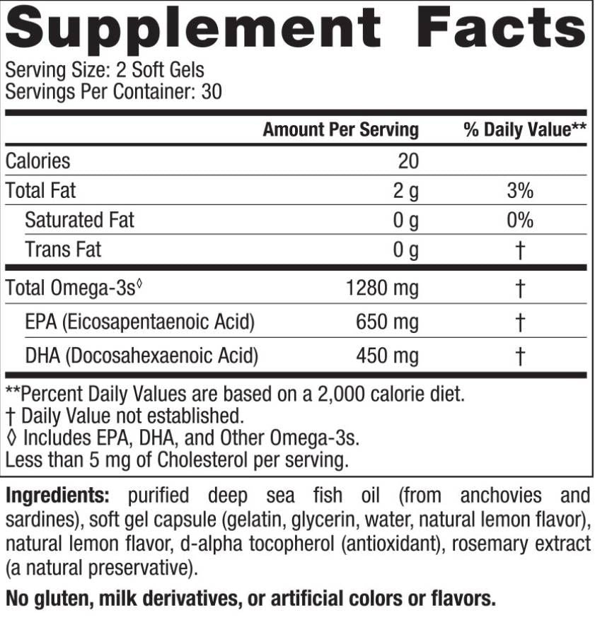 Ultimate ômega 1280 mg - 180 cápsulas de gel