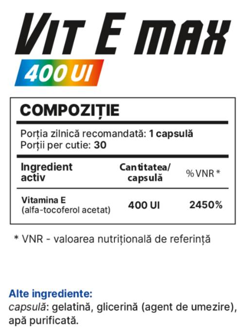 Vit E Max 400 IU - 30 капсули - Feel You