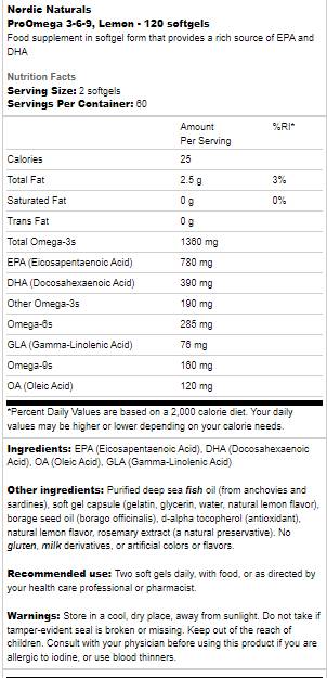 ProOmega 3-6-9 1360 mg - 120 Гел капсули - Feel You