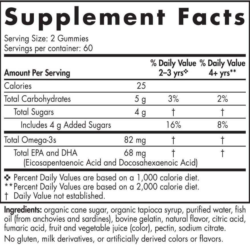 Nordische Omega -3 Gummies 82 mg - 120 Jelly Candy