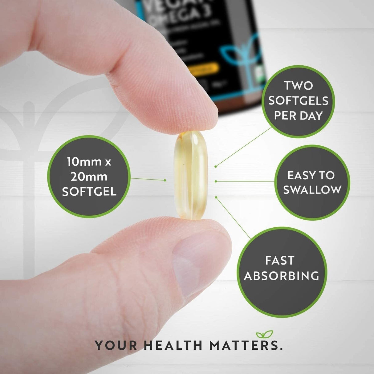 Vegan Omega 3 - 2000 mg /60 vegan gel capsules/