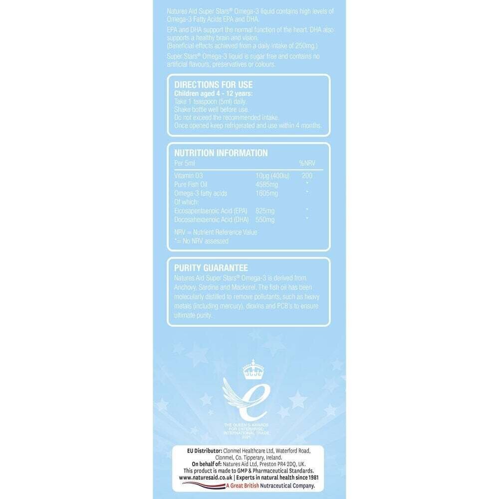 Omega 3 for children (Super Stars Omega-3) 6-12 years 150ml NaturesAid