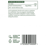 Vitamin D3 (Vitamin D3) 1000iu 60 vegan Pëllen Diät Naturesaid
