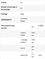 3 kreatin malate | Tri -creatin Malate v prahu - 250 gramov