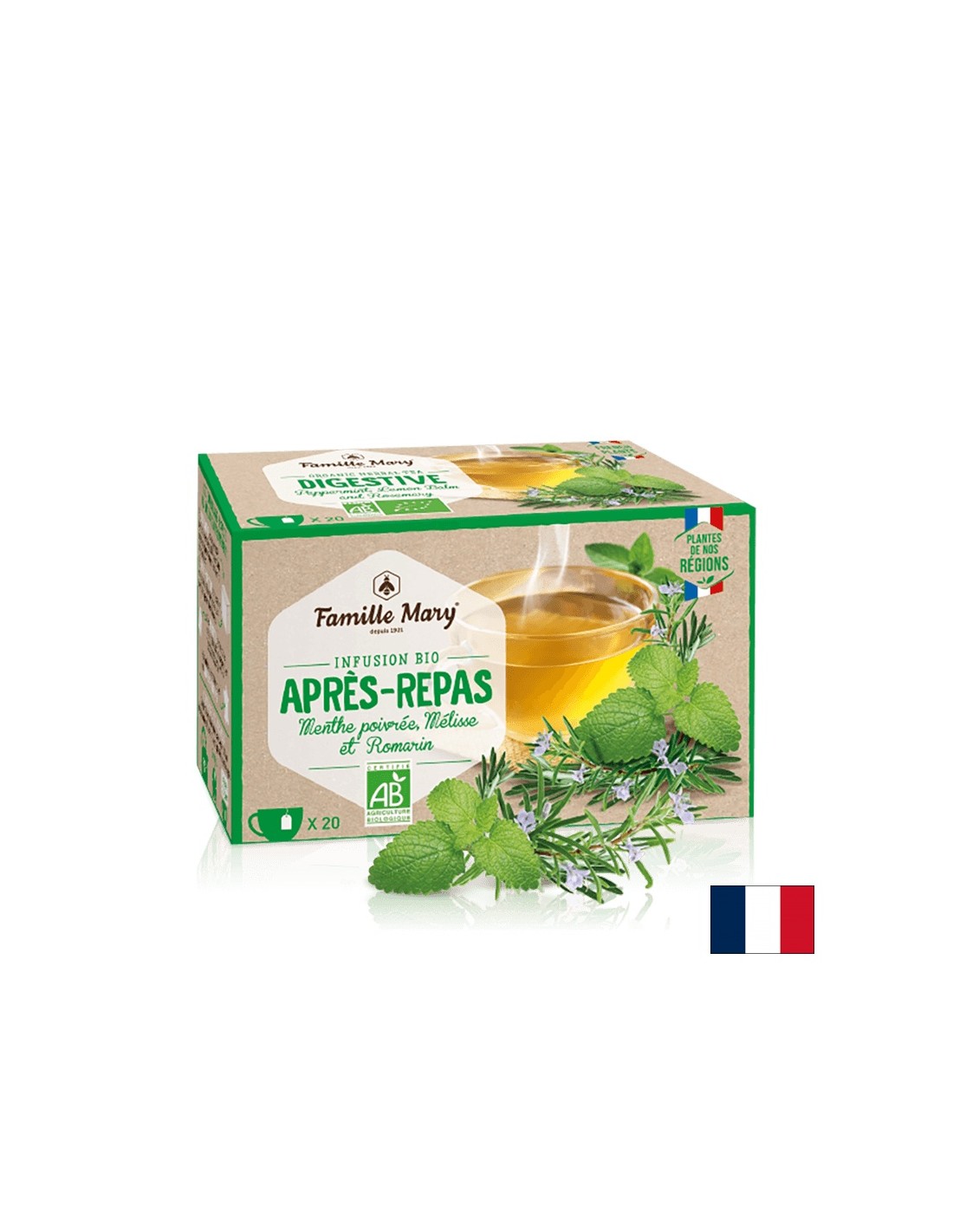 Té de hierbas para una buena digestión con menta, bálsamo de limón y biografía de romero, 30 g