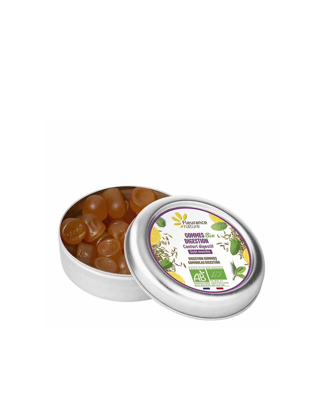 Peppermint & Lemon Oils & Fennel Extract - Digestion - Support for the Gastrointestinal Tract, Jelly Tablets, 30g Fleurance Nature