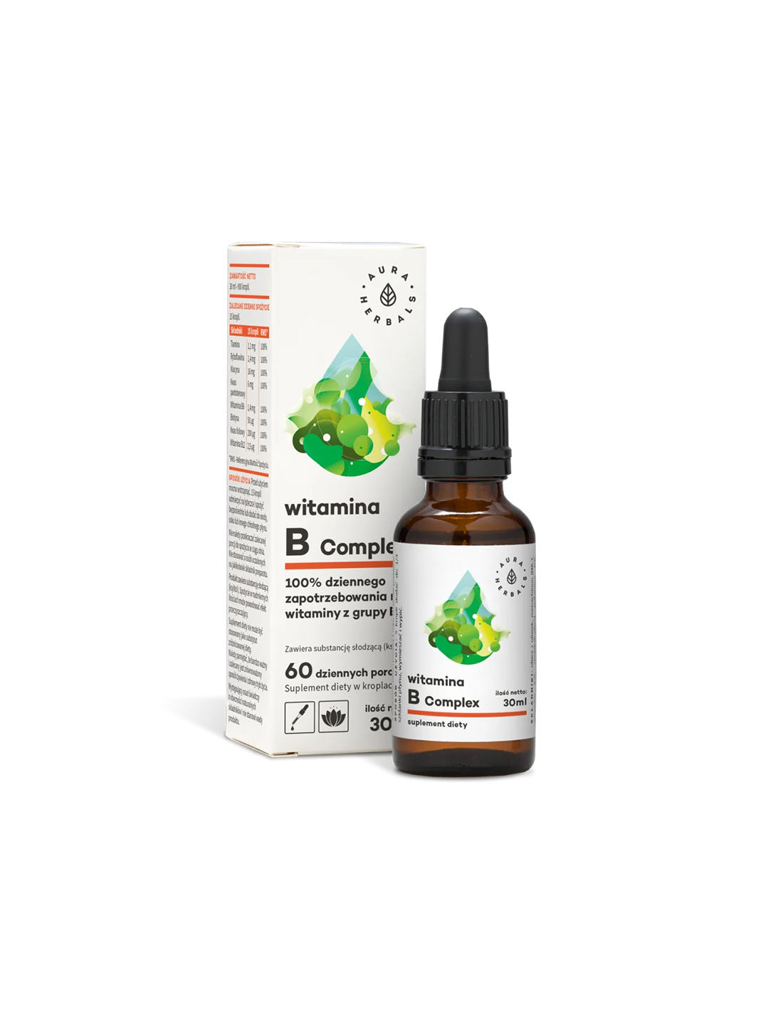 Nervų sistema - vitamino B kompleksas, 30 ml auros žolelių lašai