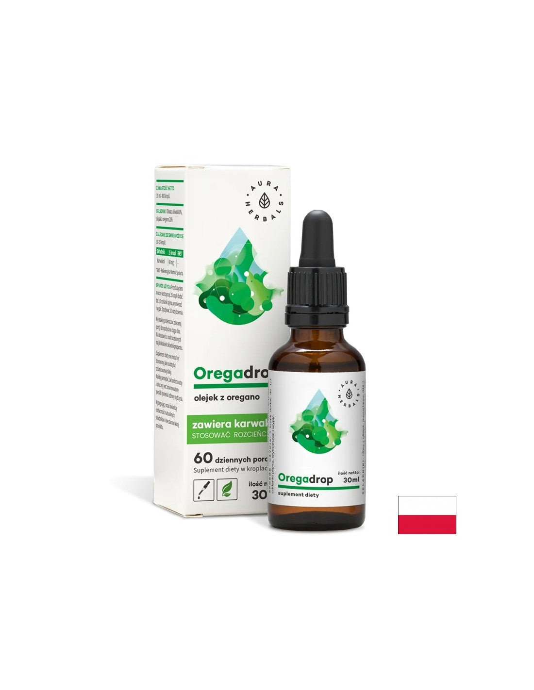 Ondersteunt het maag-darmkanaal en de luchtwegen - Oregano (olie), 30 ml druppels  <tc>Aura Herbals</tc>