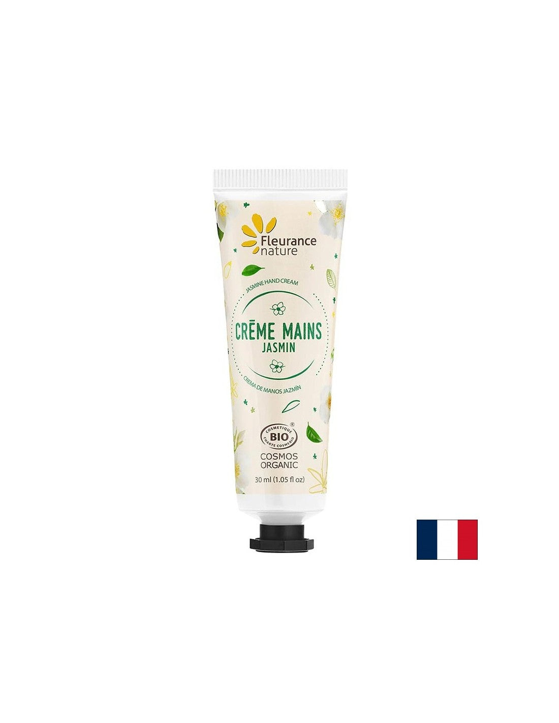 Crema de mano con extracto de jazmín, mantequilla de karité y aloe vera, 30 ml de naturaleza flotante