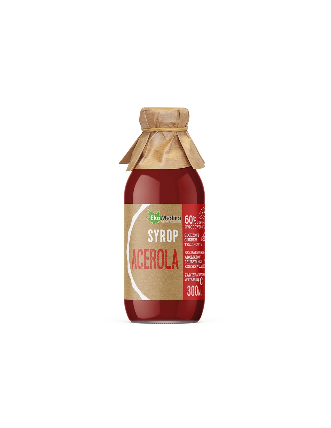 Acerola syrup + natural vitamin C, 300 ml, 7 or 15 doses