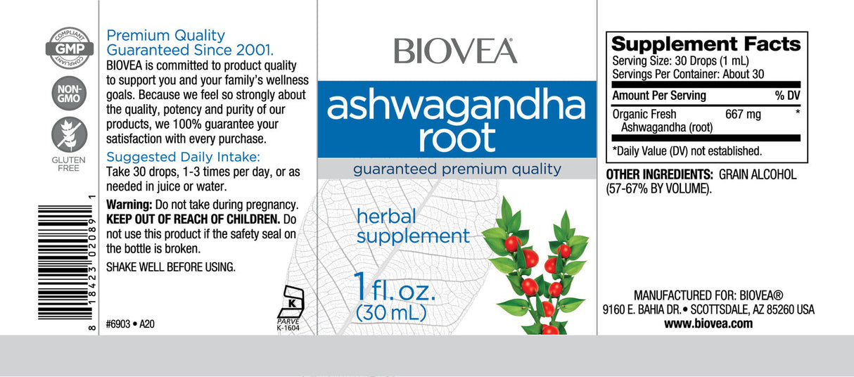 Ashwagandha Root Liquid Drops / 30 ml - Feel You