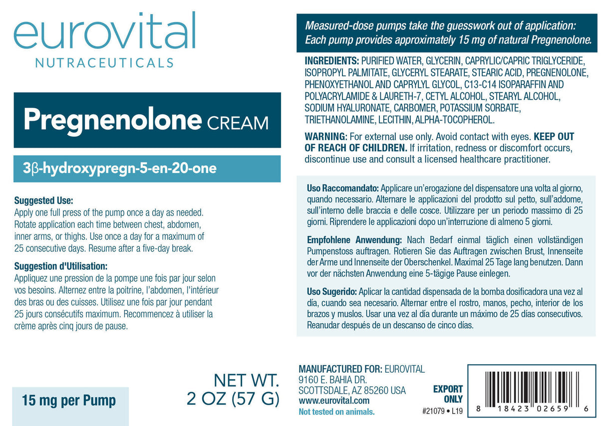 Eurovital Pregnenolone Cream - Прегненолон - Feel You