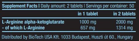 BIOTECH USA AAKG 1000mg.  100 Tabs. - Feel You