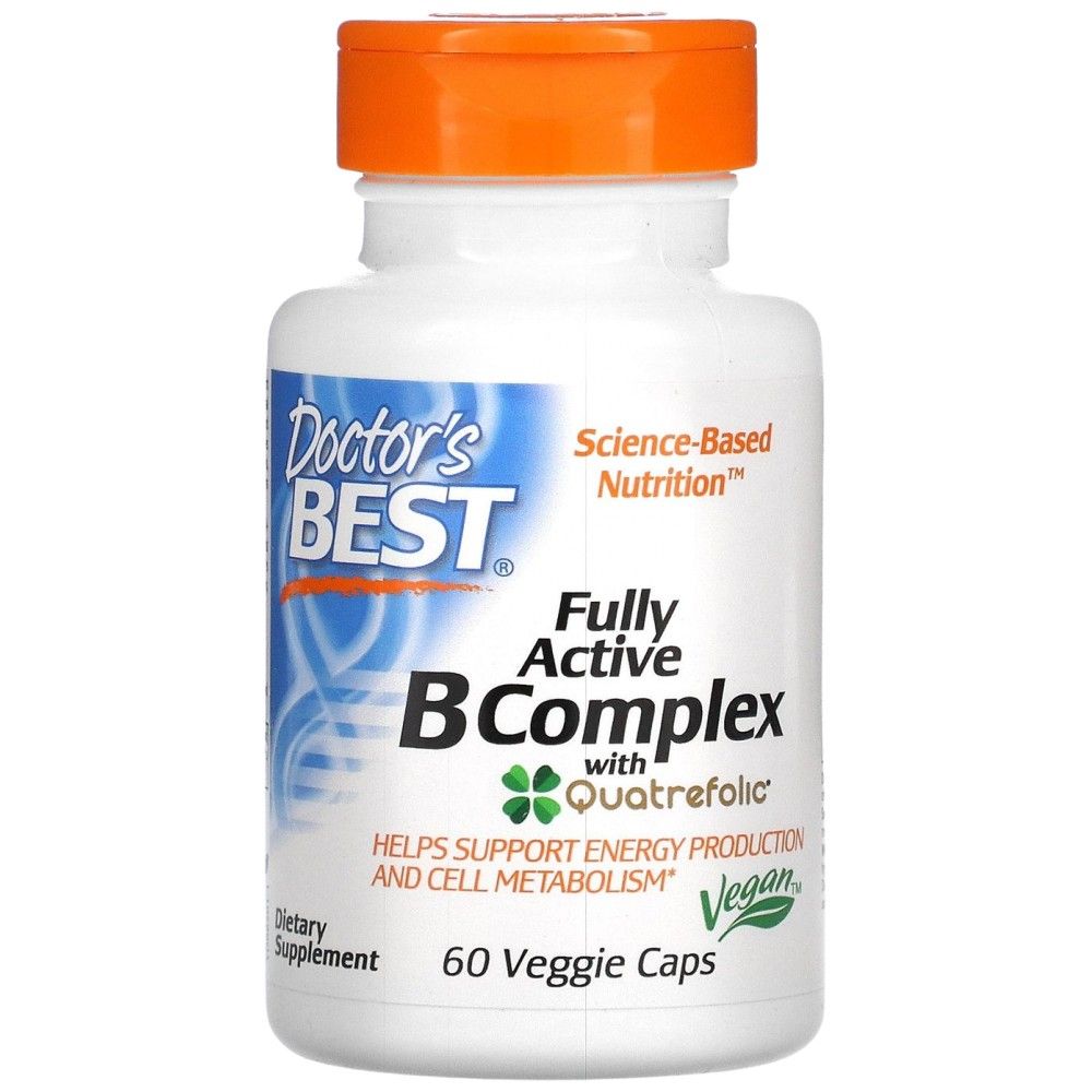 Best Fully Active B Complex | With Quatrefolic® - 60 capsules