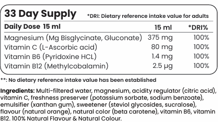 Kapalný hořčík 375 mg bisglycinátu (50/33 dávky) - 500 ml