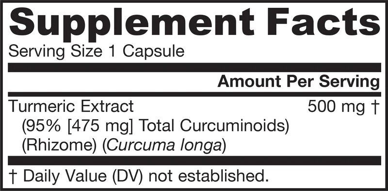 Curcumin 95 500 mg | 95% Curcuminoids Turmeric Extract - 120 капсули - Feel You