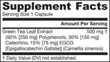 Chá verde 500 mg - 100 cápsulas