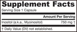 Inositol 750 mg - 100 cápsulas