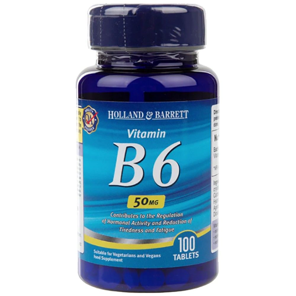 Vitaminas B6 / piridoksinas 50 mg - 100 tablečių