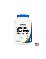 Brain Function - Choline Bitartrate (Vitamin B4), 240 Nutricost Capsules