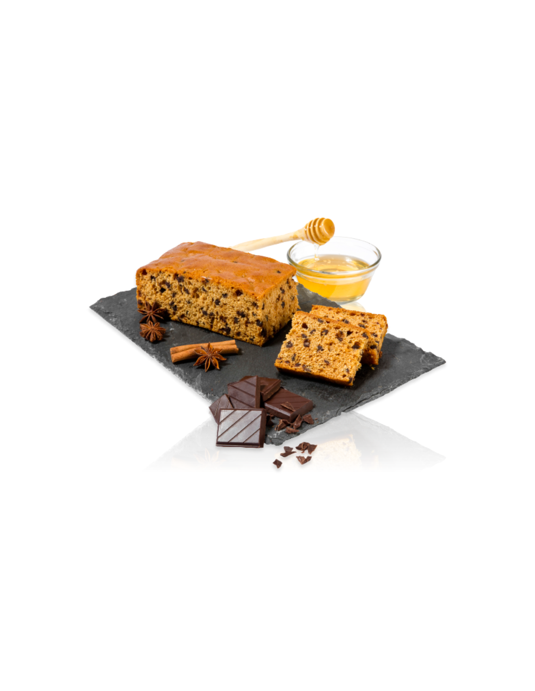 Pan de miel francés con chispas de chocolate, 40% de miel, 250 g,