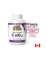 Vitamina E 400 IU · Fuente natural 268 mg - 240 cápsulas de gel