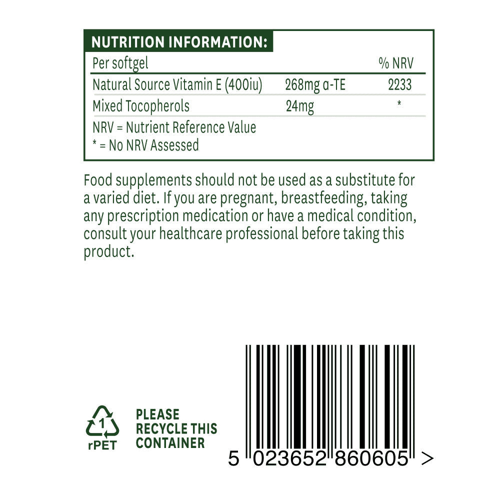 Vitamin E Natural 400iu 60 kapslí <tc>Natures Aid</tc>