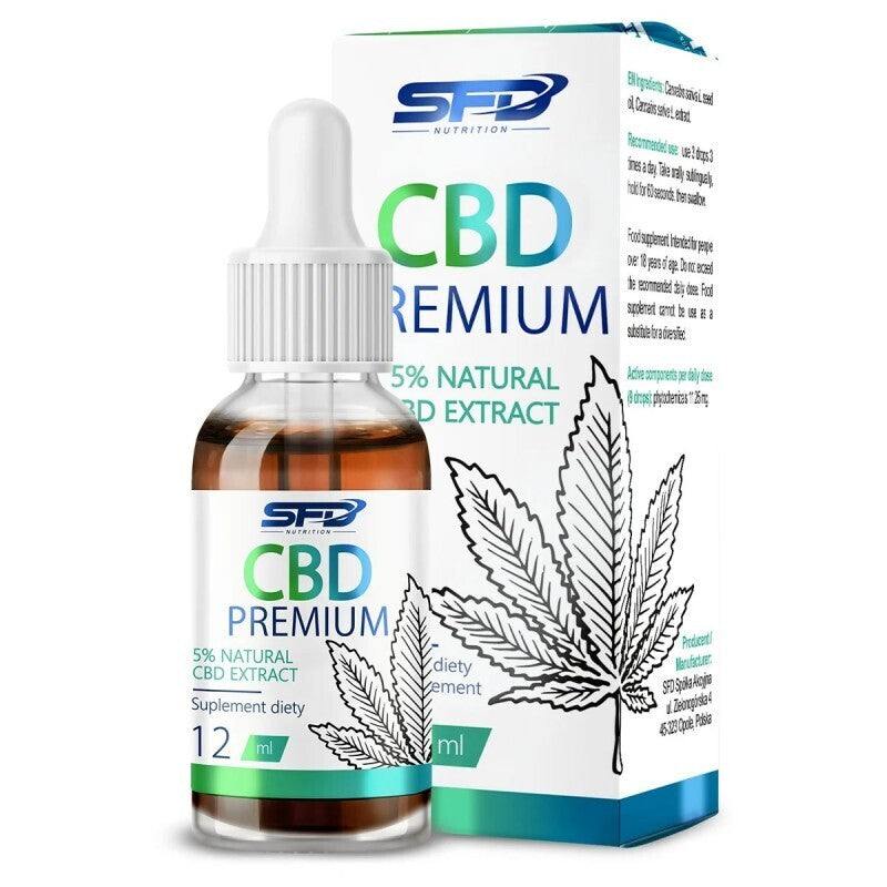 SFD CBD Масло Premium Natural Extract 5% - 12 мл (160 дози) - Feel You