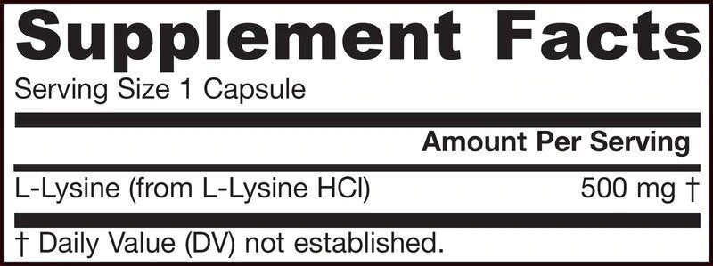 L-Lysine 500 mg - 100 capsules
