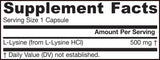L-Lysine 500 mg - 100 capsules