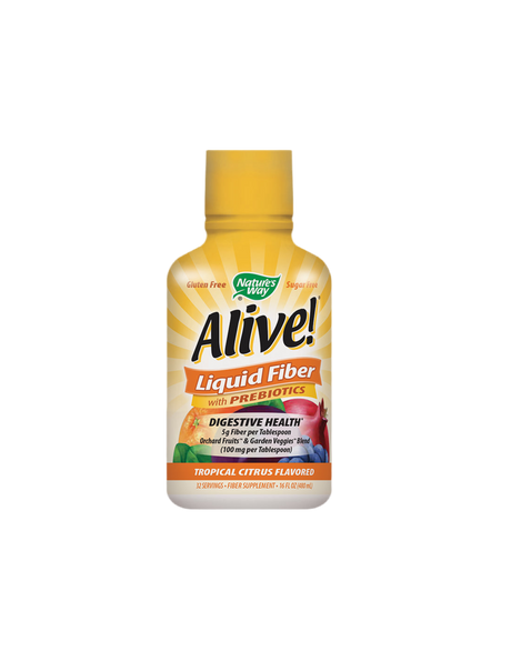 Течни фибри с пребиотици Алайв - Alive! Liquid Fiber With Prebiotics, 480 ml, 32 дози (с цитрусов вкус) - Feel You