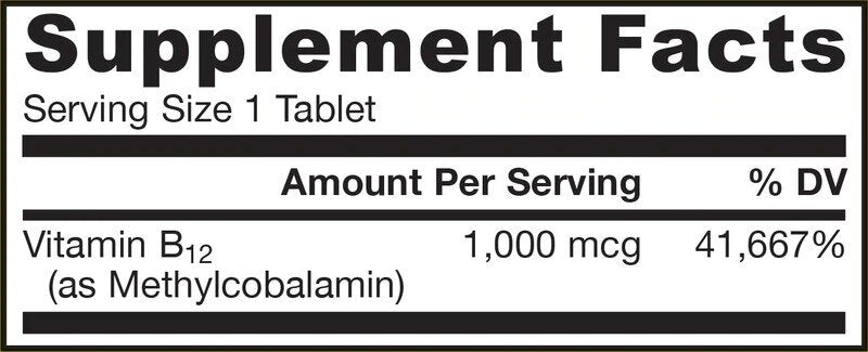 Methyl B-12 1000 mcg - 100 Подезични таблетки - Feel You