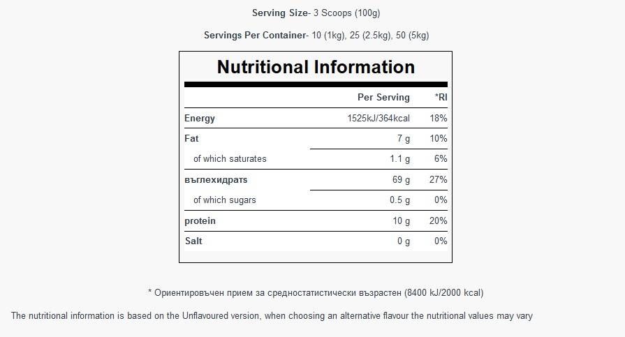 100% Instant Oats - 1000 Gramm