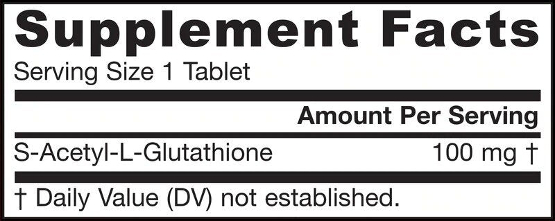 S-Acetyl L-Glutathione 100 mg - 60 Tablets